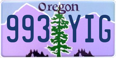 OR license plate 993YIG