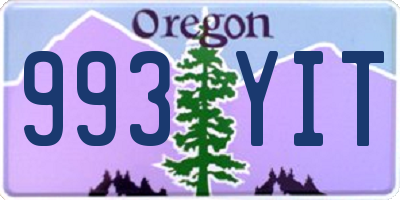 OR license plate 993YIT