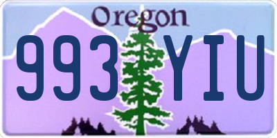 OR license plate 993YIU