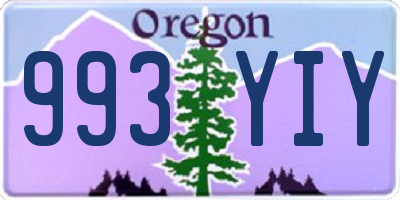 OR license plate 993YIY