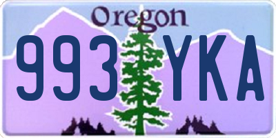 OR license plate 993YKA