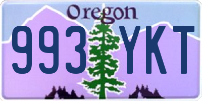 OR license plate 993YKT