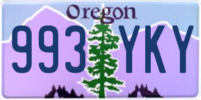 OR license plate 993YKY