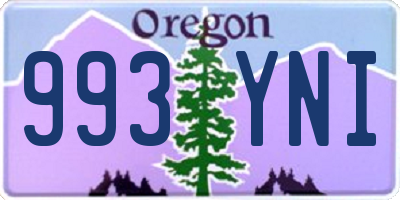 OR license plate 993YNI