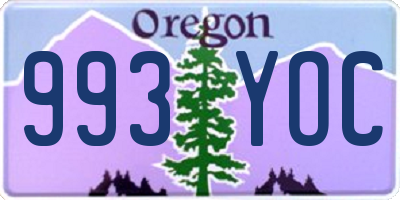 OR license plate 993YOC