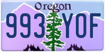 OR license plate 993YOF