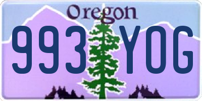 OR license plate 993YOG