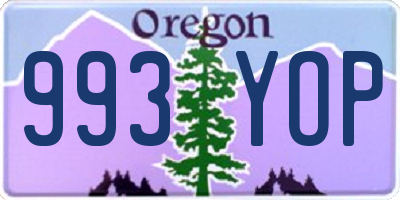 OR license plate 993YOP