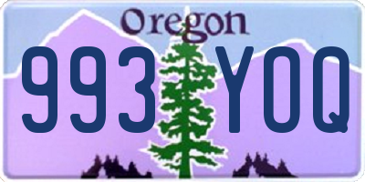 OR license plate 993YOQ