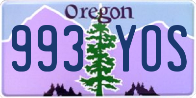 OR license plate 993YOS