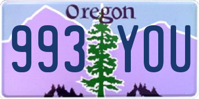 OR license plate 993YOU