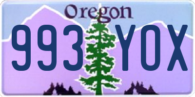 OR license plate 993YOX