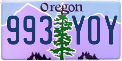 OR license plate 993YOY