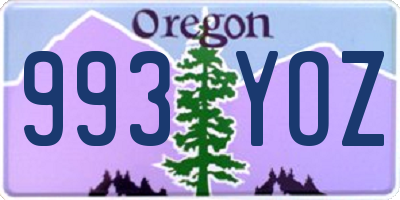 OR license plate 993YOZ