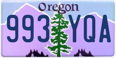 OR license plate 993YQA