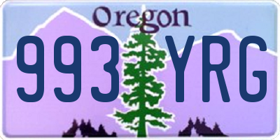 OR license plate 993YRG