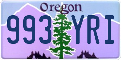 OR license plate 993YRI