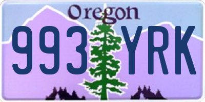 OR license plate 993YRK