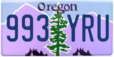 OR license plate 993YRU