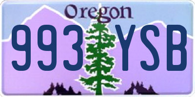 OR license plate 993YSB