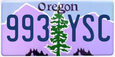 OR license plate 993YSC