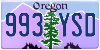 OR license plate 993YSD