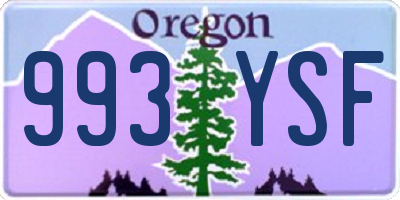 OR license plate 993YSF