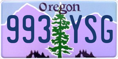 OR license plate 993YSG