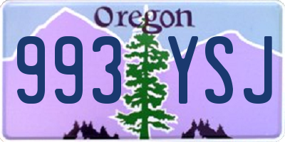 OR license plate 993YSJ