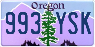 OR license plate 993YSK