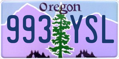 OR license plate 993YSL