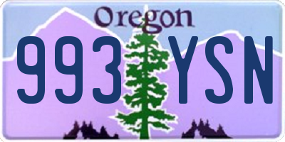 OR license plate 993YSN