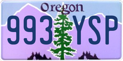 OR license plate 993YSP