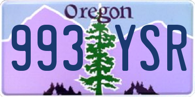 OR license plate 993YSR