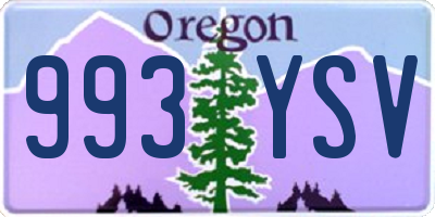 OR license plate 993YSV