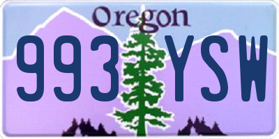 OR license plate 993YSW