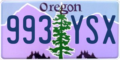 OR license plate 993YSX