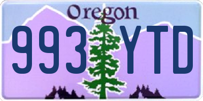 OR license plate 993YTD