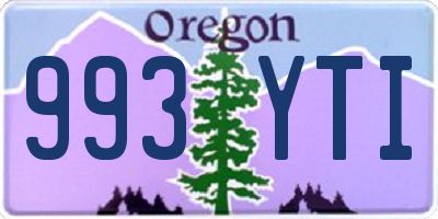 OR license plate 993YTI