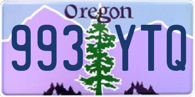 OR license plate 993YTQ