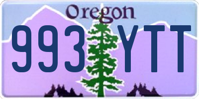 OR license plate 993YTT