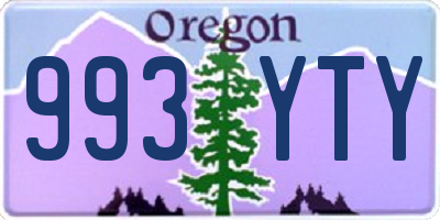 OR license plate 993YTY