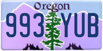 OR license plate 993YUB