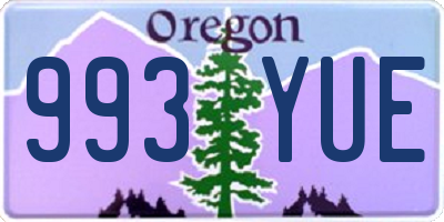 OR license plate 993YUE