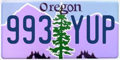 OR license plate 993YUP