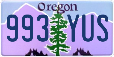 OR license plate 993YUS