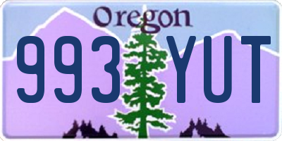 OR license plate 993YUT