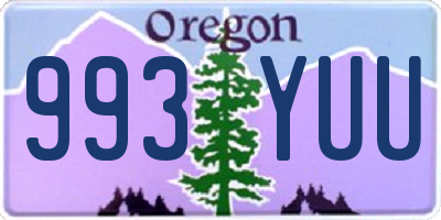 OR license plate 993YUU