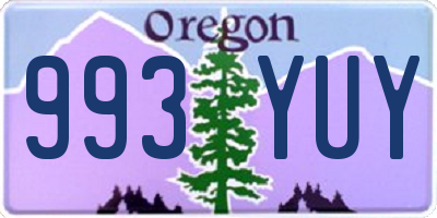 OR license plate 993YUY