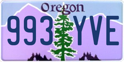 OR license plate 993YVE